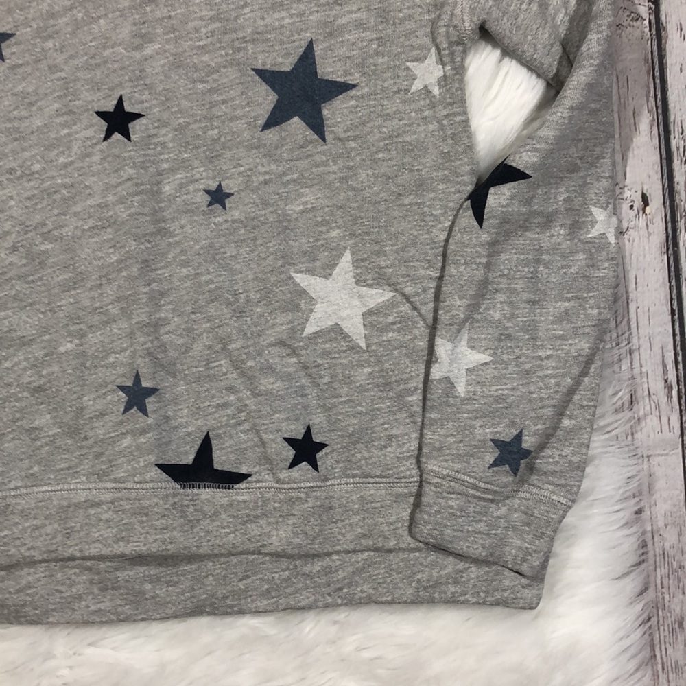 Sundry Stars Pattern Grey Pullover Sweatshirt - image 5